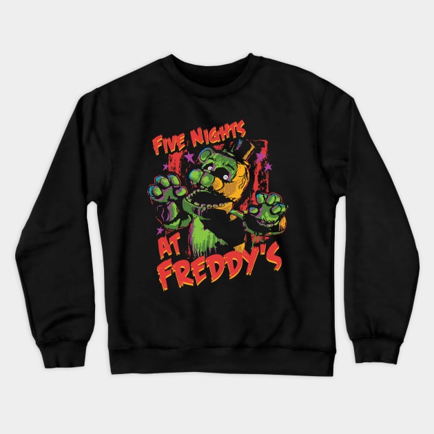 Five Nights At Freddy's Phantom Freddy Crewneck Sweatshirt by DeepFriedArt